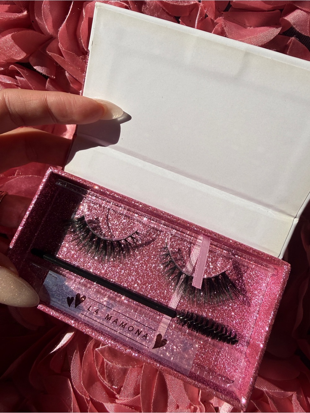 Pink Glitter Lash Kit with Black Faux Mink Lashes